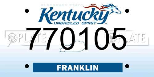 770105 Kentucky License Plate