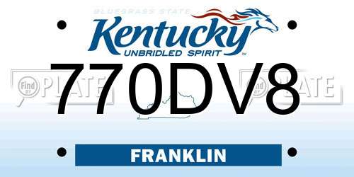 770DV8 Kentucky License Plate