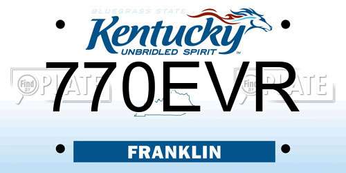 770EVR Kentucky License Plate