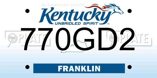 770GD2 Kentucky License Plate