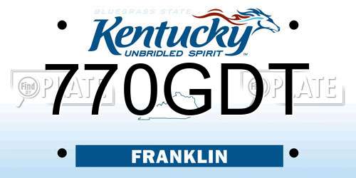 770GDT Kentucky License Plate
