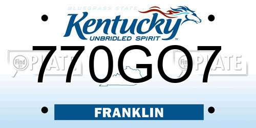 770GO7 Kentucky License Plate