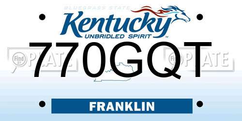 770GQT Kentucky License Plate