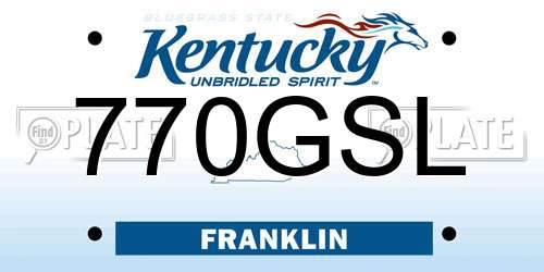 770GSL Kentucky License Plate