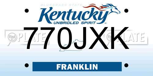 770JXK Kentucky License Plate