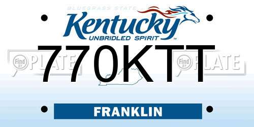 770KTT Kentucky License Plate