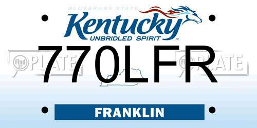 770LFR Kentucky License Plate