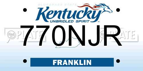 770NJR Kentucky License Plate