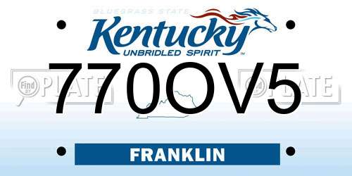 770OV5 Kentucky License Plate