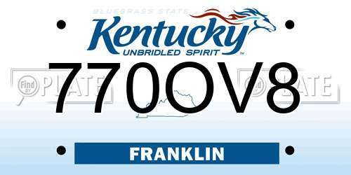 770OV8 Kentucky License Plate