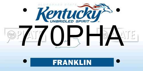 770PHA Kentucky License Plate