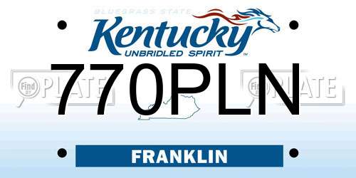 770PLN Kentucky License Plate