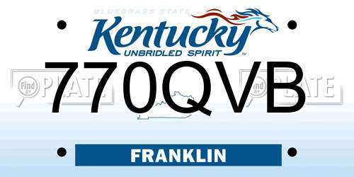 770QVB Kentucky License Plate