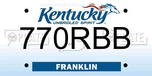770RBB Kentucky License Plate