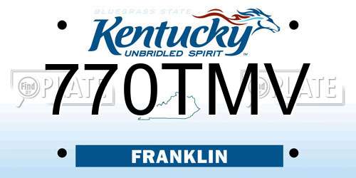 770TMV Kentucky License Plate