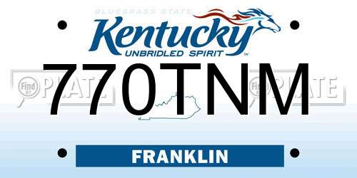 770TNM Kentucky License Plate