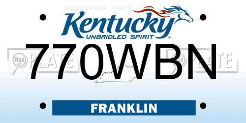770WBN Kentucky License Plate