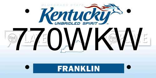770WKW Kentucky License Plate