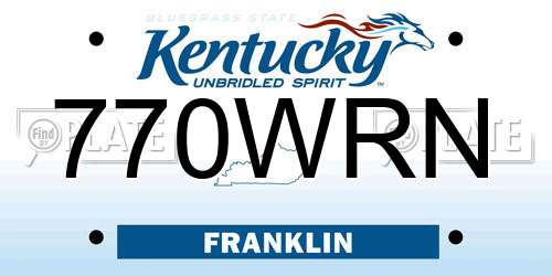 770WRN Kentucky License Plate