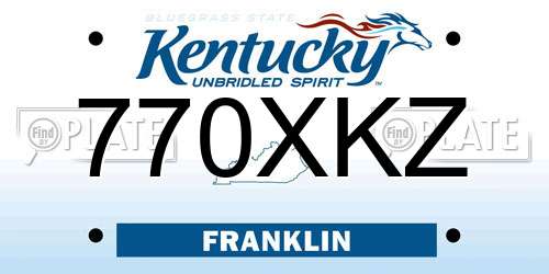 770XKZ Kentucky License Plate