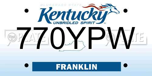 770YPW Kentucky License Plate