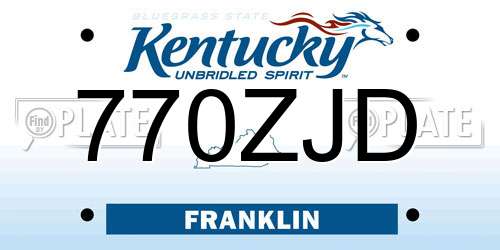 770ZJD Kentucky License Plate