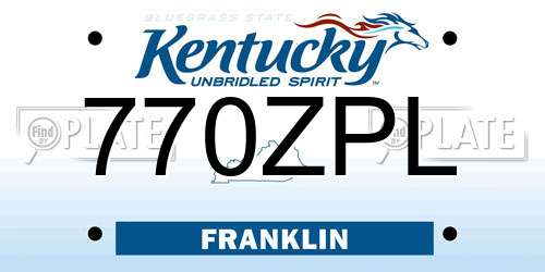 770ZPL Kentucky License Plate