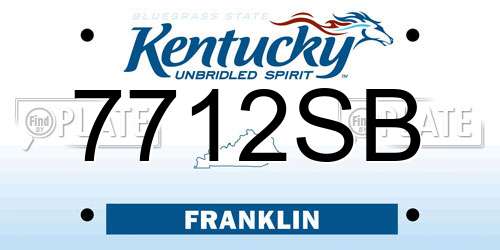 7712SB Kentucky License Plate