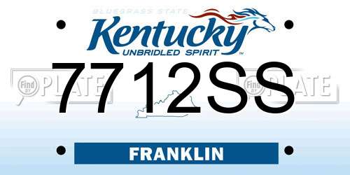 7712SS Kentucky License Plate