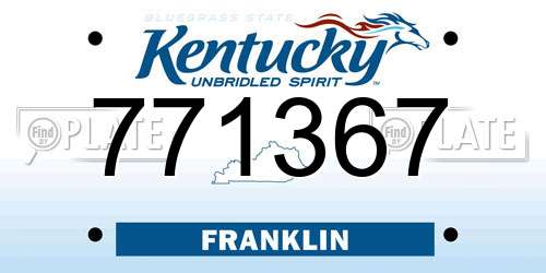 771367 Kentucky License Plate
