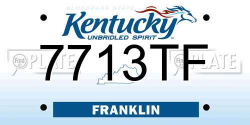 7713TF Kentucky License Plate