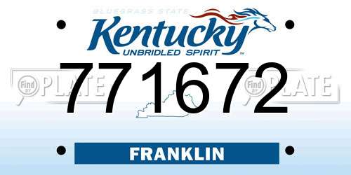 771672 Kentucky License Plate