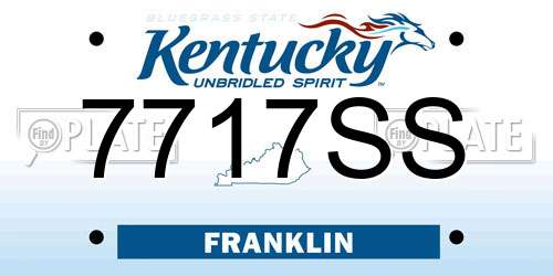 7717SS Kentucky License Plate