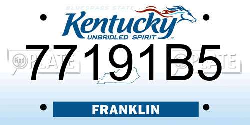 77191B5 Kentucky License Plate