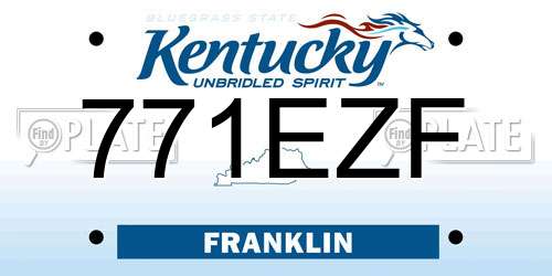 771EZF Kentucky License Plate
