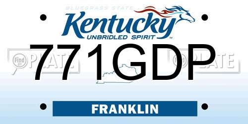 771GDP Kentucky License Plate