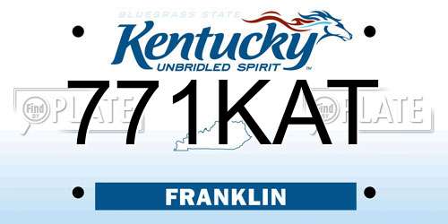 771KAT Kentucky License Plate