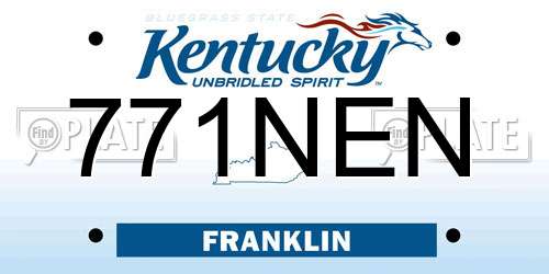 771NEN Kentucky License Plate