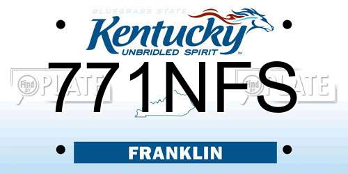 771NFS Kentucky License Plate