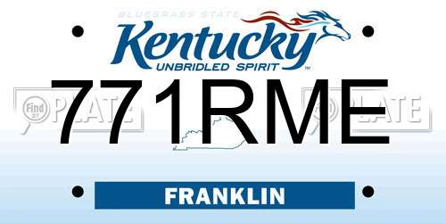 771RME Kentucky License Plate