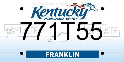 771T55 Kentucky License Plate