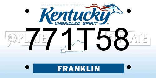 771T58 Kentucky License Plate