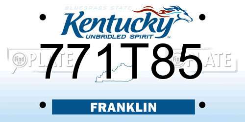 771T85 Kentucky License Plate