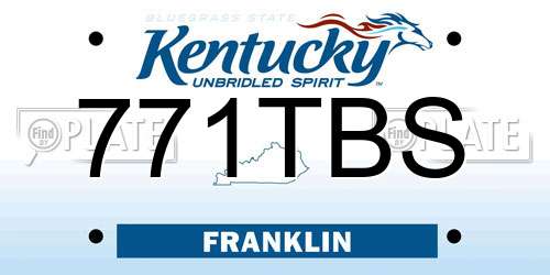 771TBS Kentucky License Plate