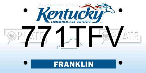 771TFV Kentucky License Plate