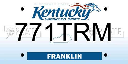 771TRM Kentucky License Plate