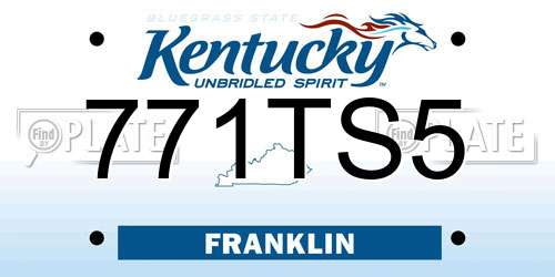 771TS5 Kentucky License Plate