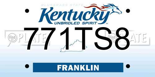 771TS8 Kentucky License Plate