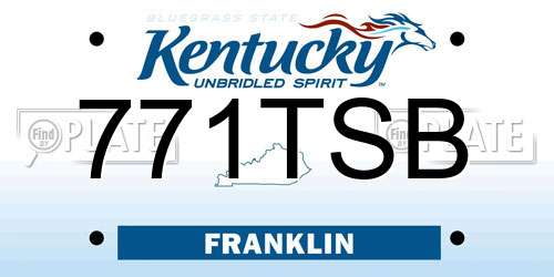 771TSB Kentucky License Plate