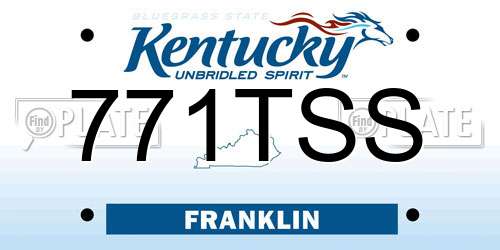 771TSS Kentucky License Plate